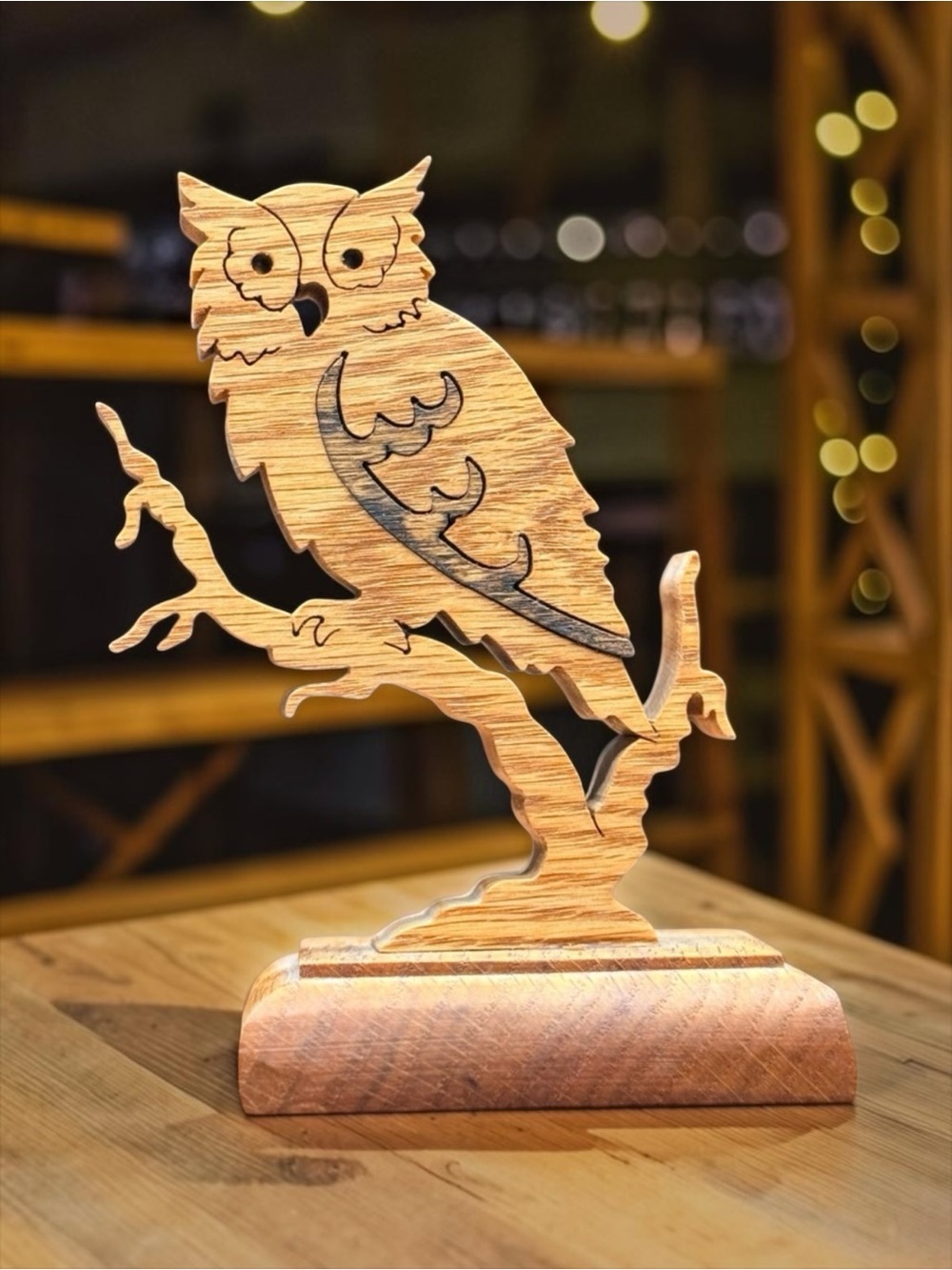 Handcrafted Wood Owl